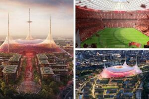 MANCHESTER UNITED REVELA SU NUEVO ESTADIO DE 100,000 ASIENTOS: EL EIFFEL DEL NORTE