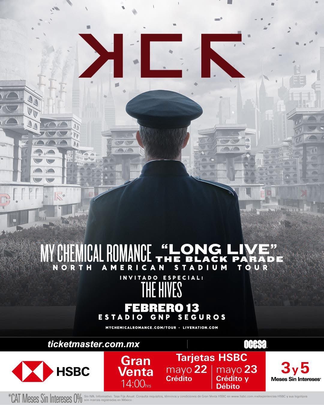 MY CHEMICAL ROMANCE REGRESA A MÉXICO CON THE BLACK PARADE TOUR 2026