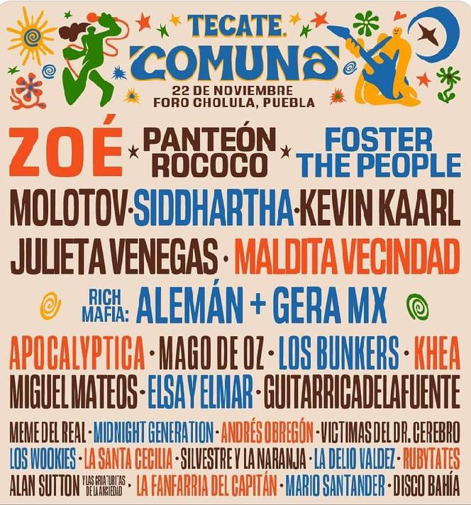 FOSTER THE PEOPLE ENCABEZA EL TECATE COMUNA 2025 EN PUEBLA