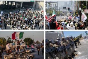 42 MEXICANOS DETENIDOS EN REDADAS EN EU; BANDERA DE MÉXICO SE HACE VIRAL EN PROTESTA