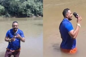 REPORTERO BRASILEÑO TROPIEZA CON CUERPO DE MENOR DURANTE TRANSMISIÓN EN VIVO