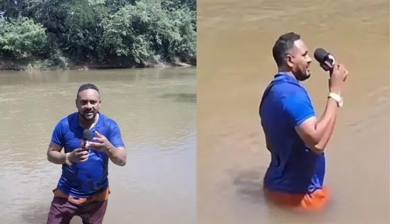 REPORTERO BRASILEÑO TROPIEZA CON CUERPO DE MENOR DURANTE TRANSMISIÓN EN VIVO