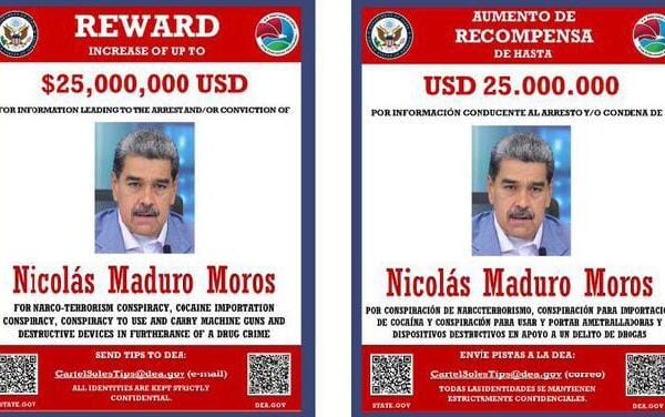 LA DEA OFRECE RECOMPENSA DE 25 MILLONES DE DÓLARES POR MADURO