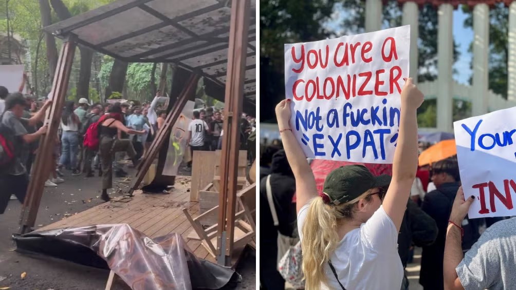 SACRIFICAR UN GRINGO: VIOLENCIA Y XENOFOBIA EMPAÑAN PROTESTA ANTIGENTRIFICACIÓN EN CDMX