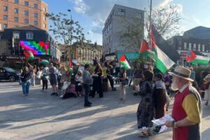 Protesta en Kingston, Londres, contra la ofensiva israelí en Palestina