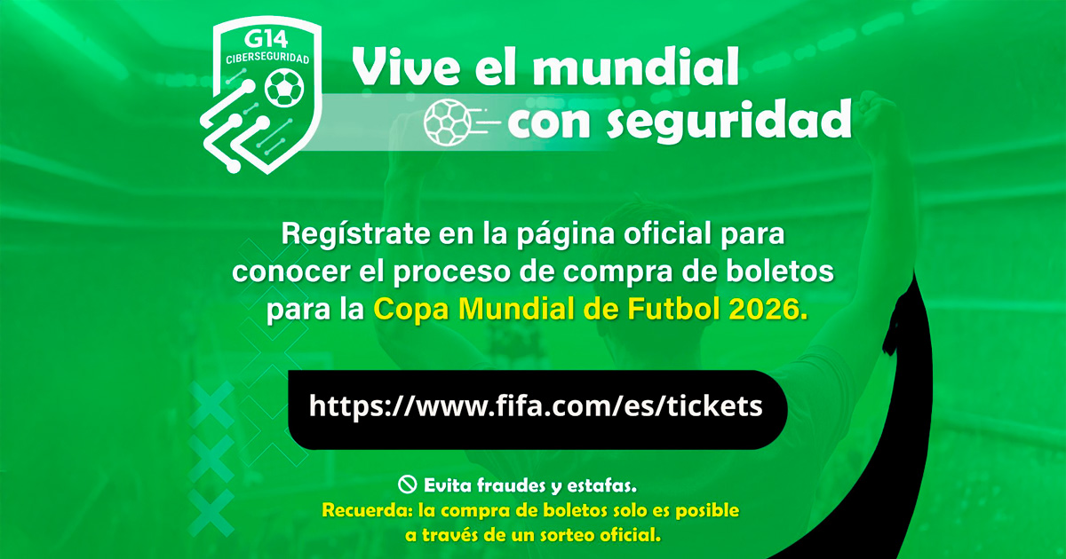 Alerta Seguridad Pública por estafas en la venta de boletos del Mundial 2026