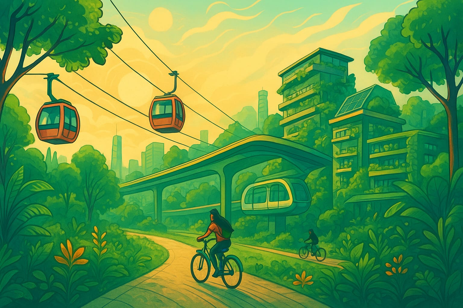 Cablebús, árboles y futuro urbano: una mirada Solarpunk a la movilidad en CDMX