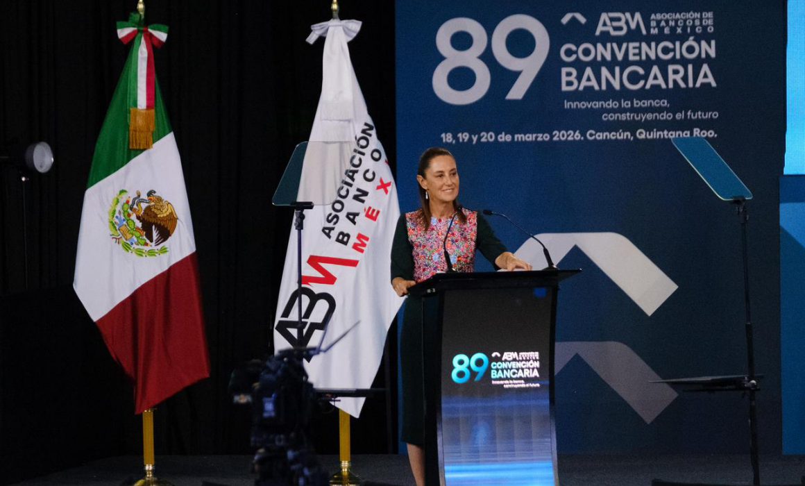 Presenta Sheinbaum Plan México en Convención Bancaria; banca se compromete a elevar crédito al 45% del PIB