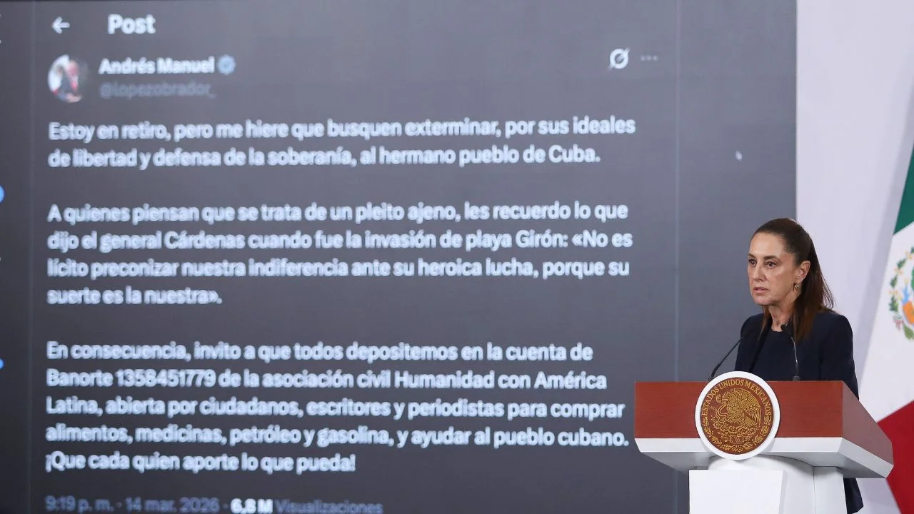 Sheinbaum y AMLO impulsan colecta solidaria para Cuba frente a crisis energética