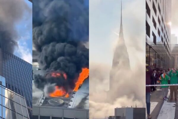 Incendio en rascacielos de Manhattan durante desfile de San Patricio
