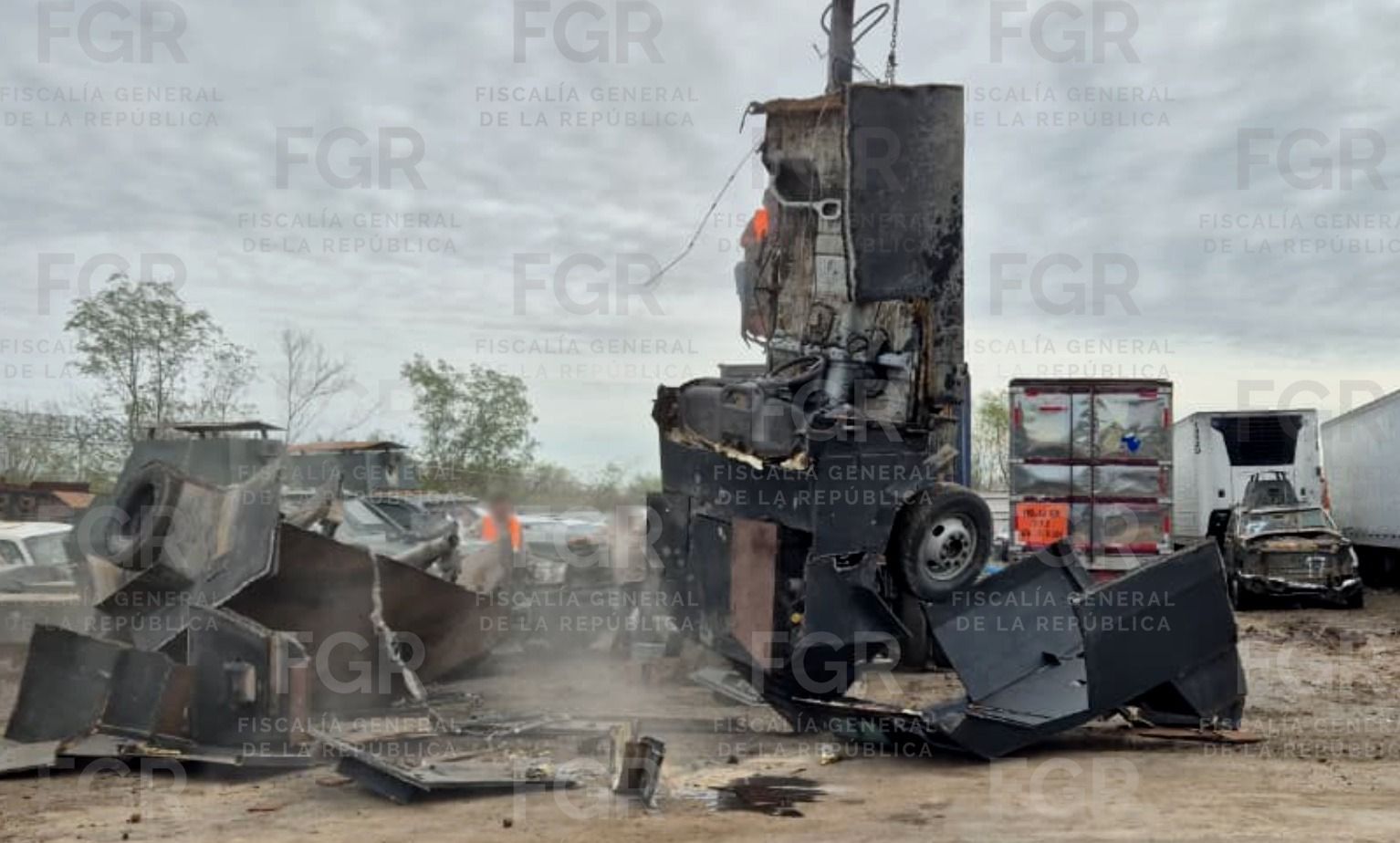 FGR destruye 18 vehículos con blindaje artesanal del grupo ‘Monstruos’ en Reynosa