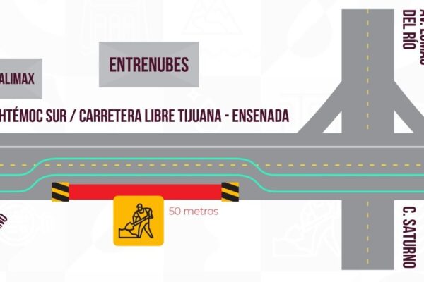 Cierran carriles en Cuauhtémoc Sur por obras; reportan ataque a cuatro taxistas y un homicidio en Tijuana
