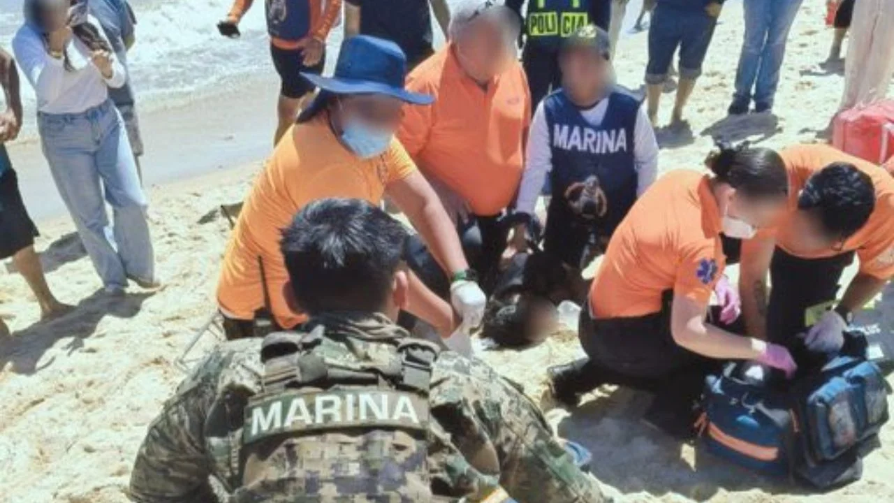 Marino rescata a vacacionistas que se ahogaban en playa de San Felipe
