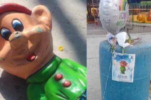 Joven pierde dedos y estatua de ‘Tontín’ es destruida en el Bosque Venustiano Carranza