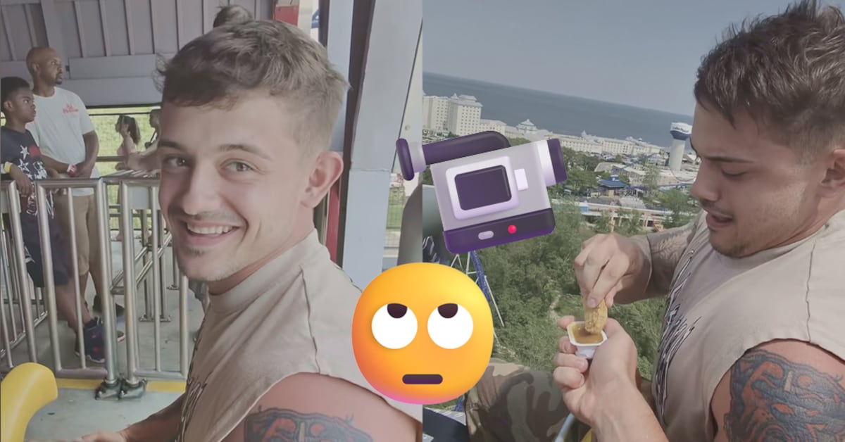 Vetan de por vida a influencer Allen Ferrell en parques Six Flags por comer nuggets en montaña rusa