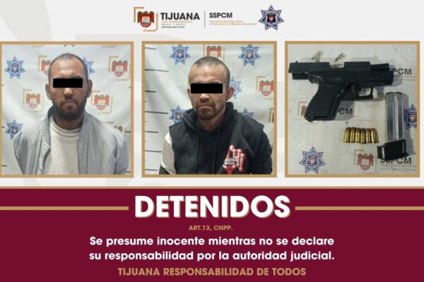 Detienen en Tijuana a dos presuntos responsables de ataque armado en colonia Libertad Parte Baja
