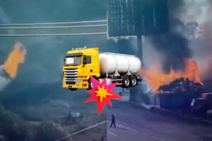 Explosión de pipa de gas LP en carretera Texcoco-Calpulalpan deja dos muertos y una lesionada