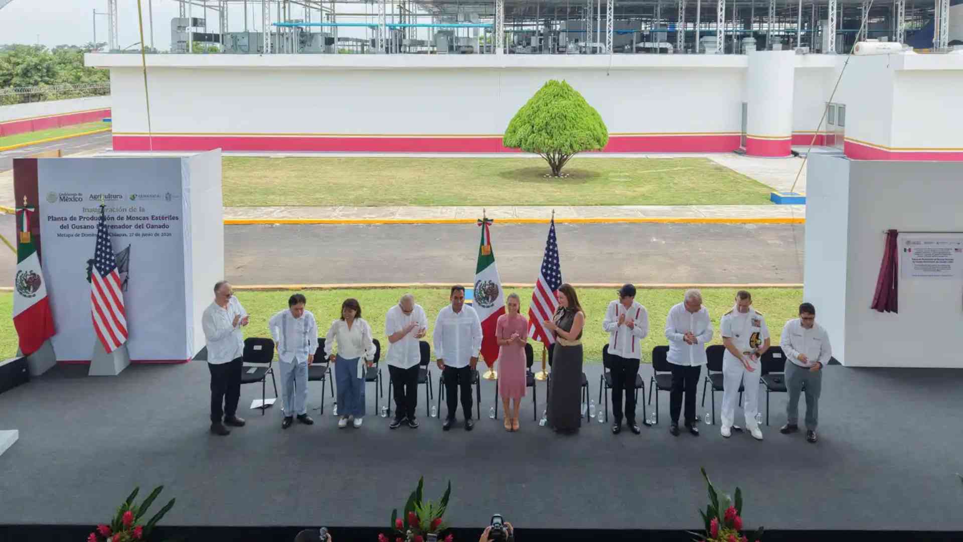 Inaugura Sheinbaum planta de moscas estériles en Chiapas con inversión de 83.8 mdd de EE.UU.