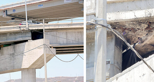 Reportan separación de viguetas y falta de mantenimiento en puente de Cuesta Blanca