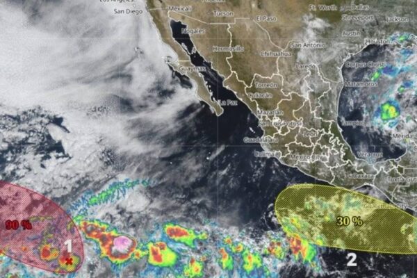 SMN monitorea dos zonas de baja presión con potencial ciclónico en el Pacífico