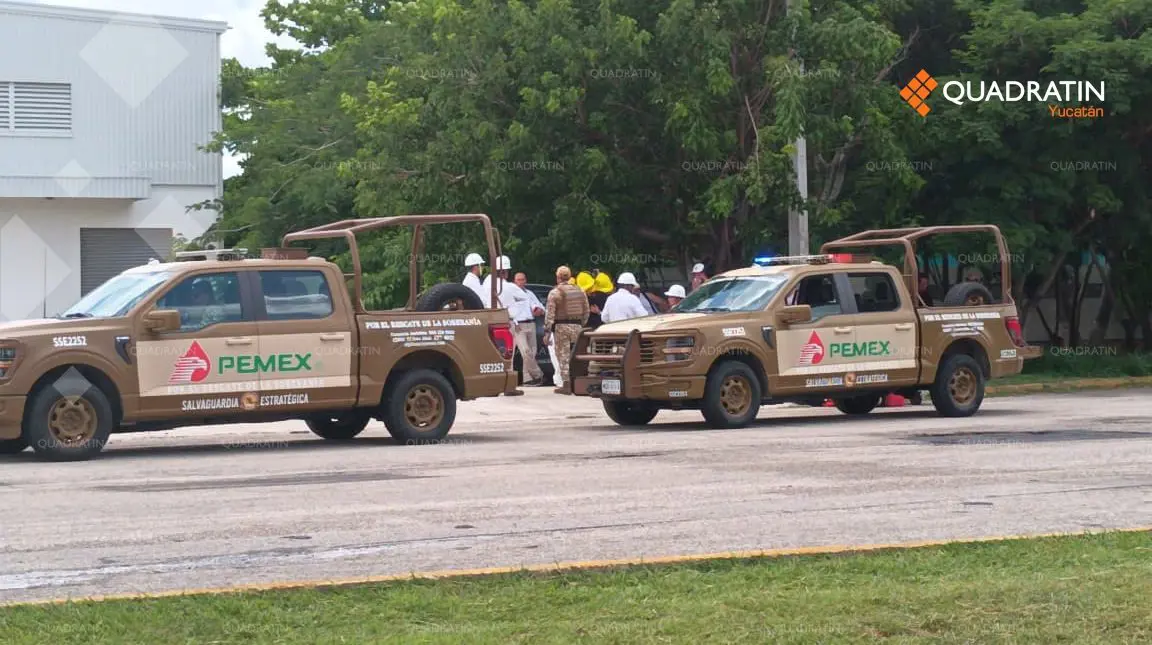 Pemex realiza simulacro de fuga de combustible en Xcanatún, Yucatán