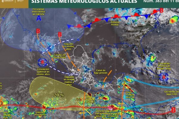 Pronostican lluvias intensas en Chiapas, Oaxaca y Veracruz; inicia onda de calor en costas del Pacífico
