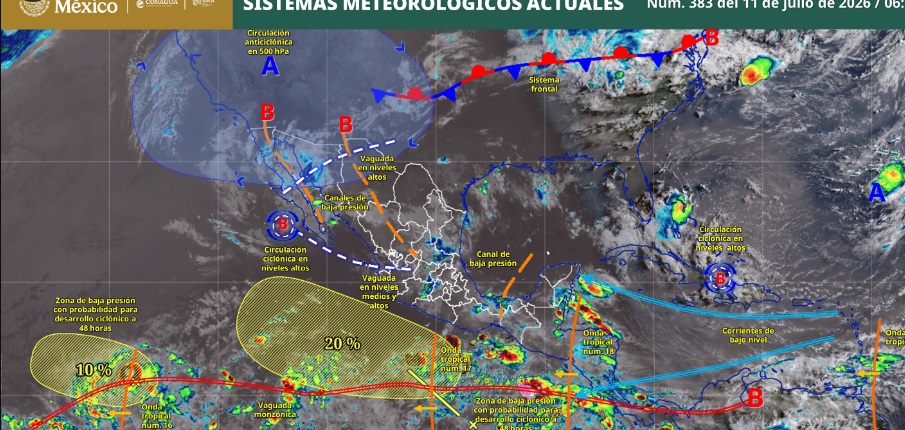 Pronostican lluvias intensas en Chiapas, Oaxaca y Veracruz; inicia onda de calor en costas del Pacífico