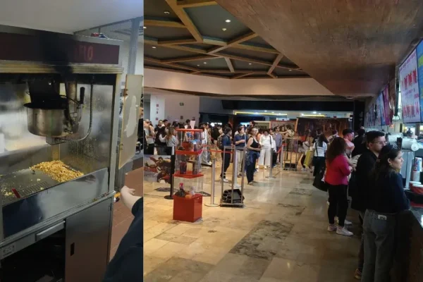 Evacúan a 220 personas en cine de Santa Fe por incendio en máquina palomera