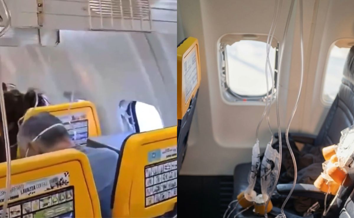 Pasajero es succionado parcialmente tras romperse ventana en vuelo de Ryanair