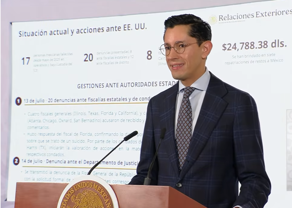 México denuncia ante fiscalías de EU muerte de 17 connacionales a manos del ICE