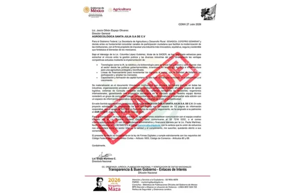 Alerta Sader por fraude con oficios apócrifos que solicitan patrocinios falsos