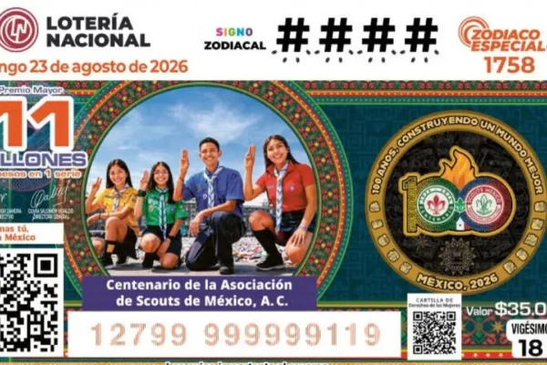 Lotería Nacional emite billete por centenario de la Asociación de Scouts en México